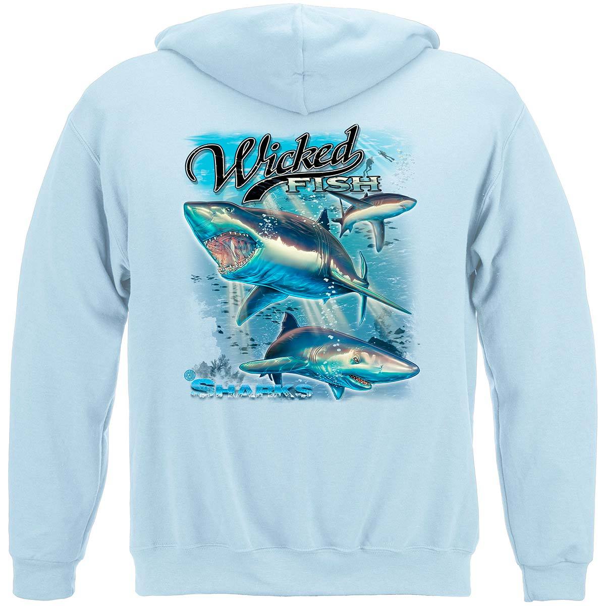 Wicked Fish Shark Premium Hooded Sweat Shirt