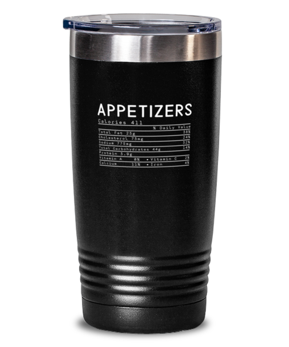 20 Oz Tumbler Stainless Steel Insulated  Funny Appetizers Nutrition Facts Christmas