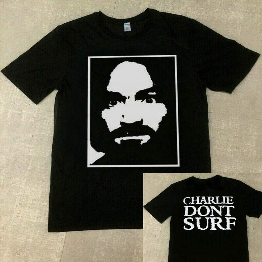 VTG 90s Charles Manson Guns ‘N Roses Charlie Don’t Surf T-Shirt