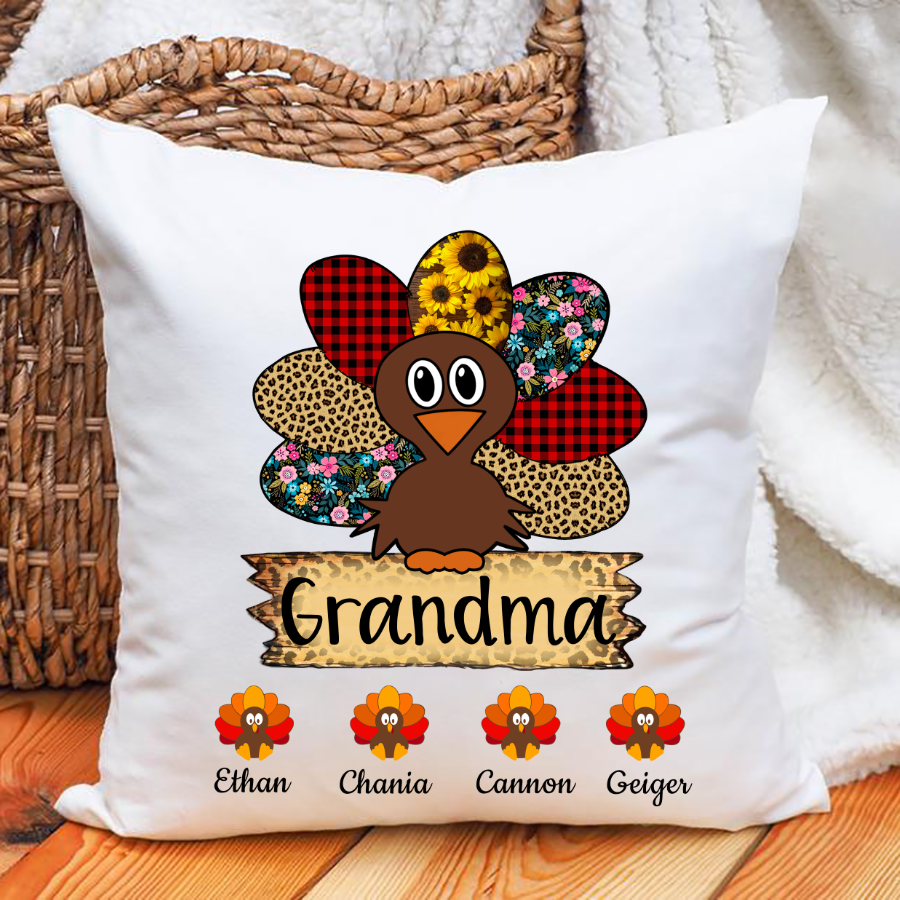 Grandma Turkey Leopard Cute Pillow