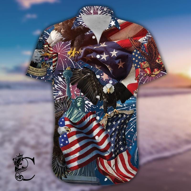 American Patriotic Eagle Hawaiian Shirt