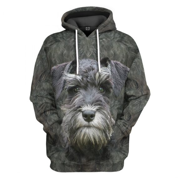 3D Miniature Schnauzer Dog Front And Back All Over Print Unisex Hoodie For Dog Lovers