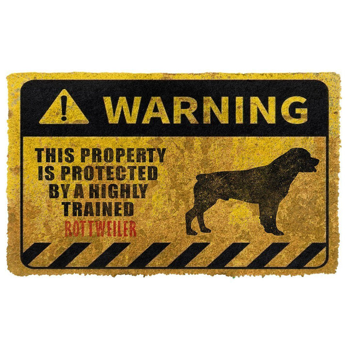 Waybackapparel This Property Is Protected By A Highly Trained Rottweiler 3D Doormat