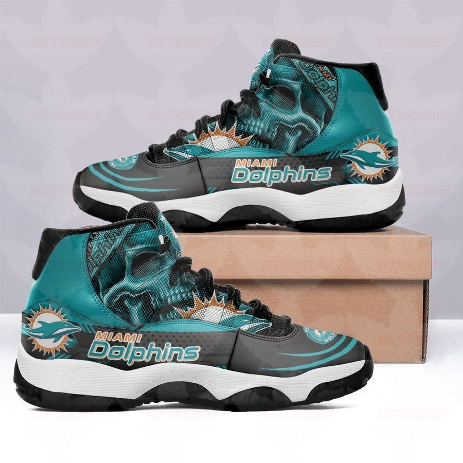 Miami Dolphins Air Jordan 11 Sneakers – High Top Basketball Shoes For Fan Wh26