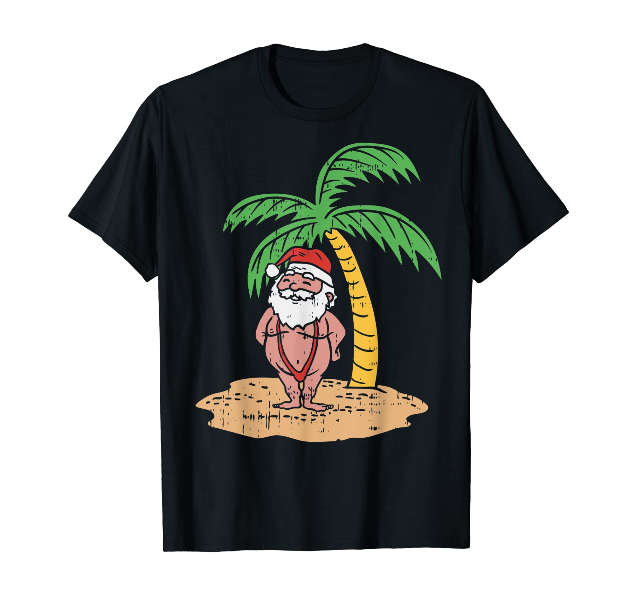 Santa Summer Swimsuit Funny Christmas In July Beach Gift T-Shirt