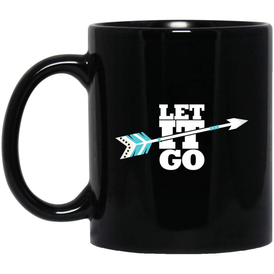 Let It Go Gift For Archery Fans Men Women Boys Girls 11oz 15oz Black Mug Happy Easter Day Funny Colors Eggs Bunny Ears Peeps Cute