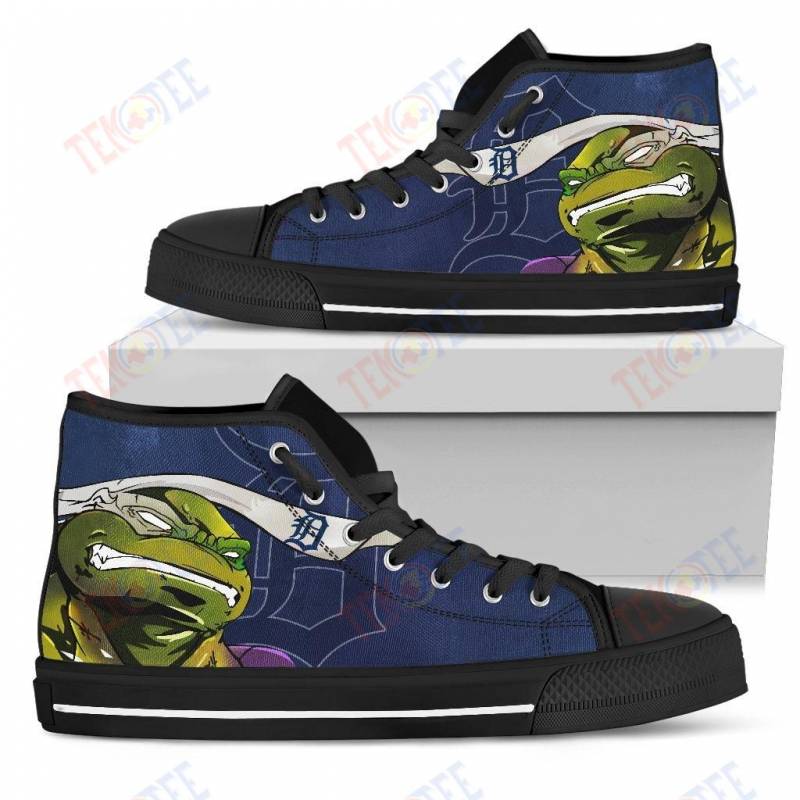 Mens Womens Detroit Tigers Turtle Ninja High Top Shoes 3D Printable TMT818