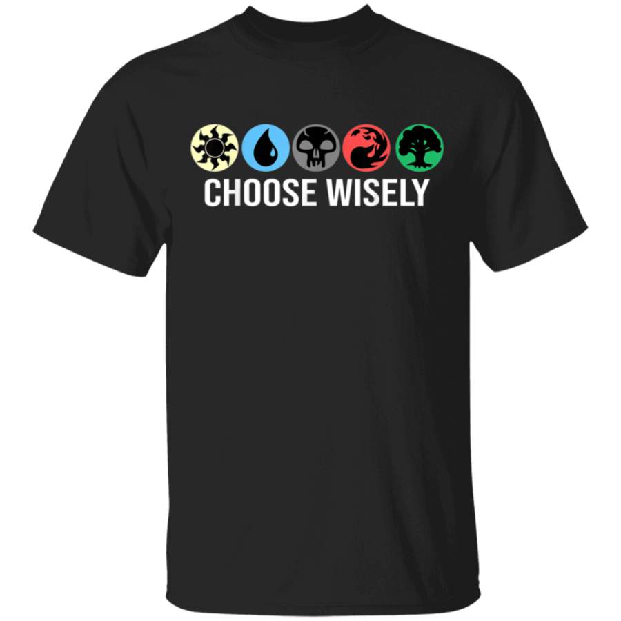 Mana Symbols Gathering Magic – Choose Wisely Blue Red Green T-Shirt