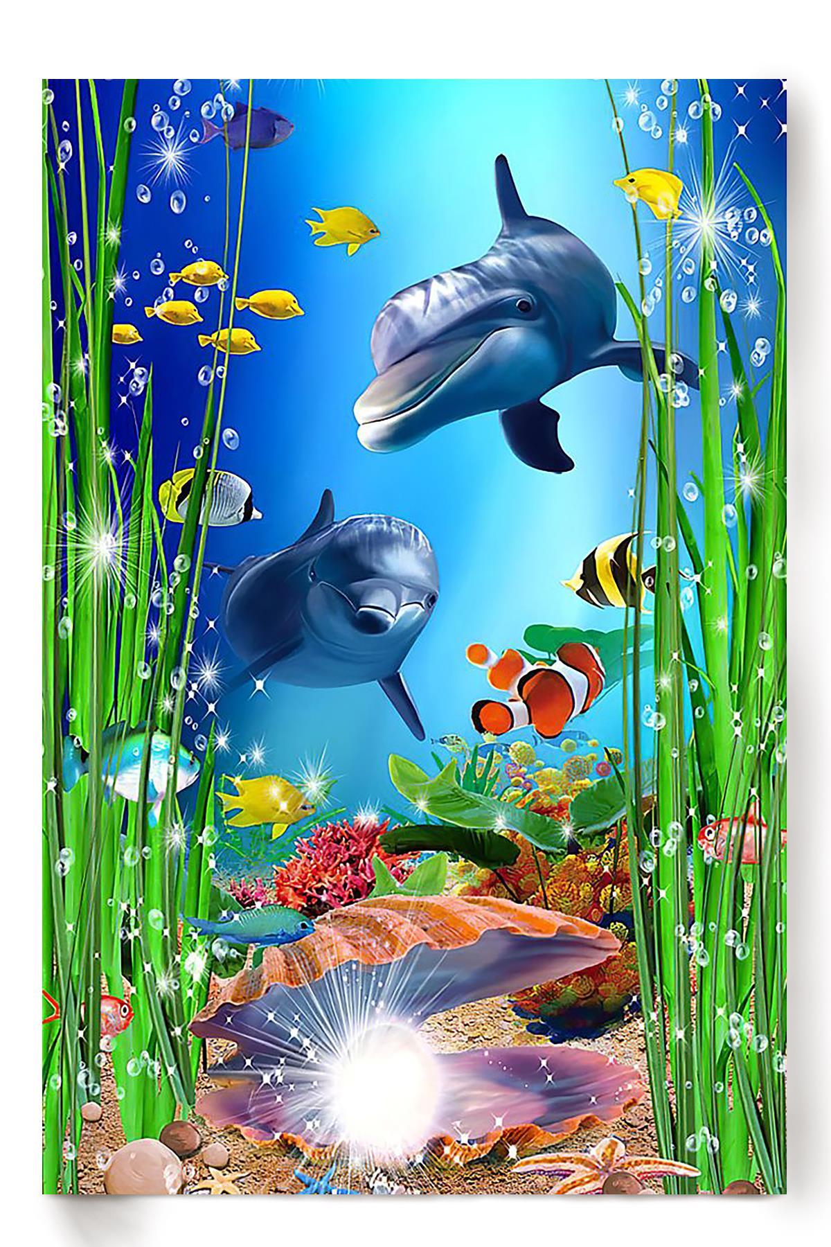 Dolphin Couple Underwater Happy Couple Gift For Dolphin Lover Poster