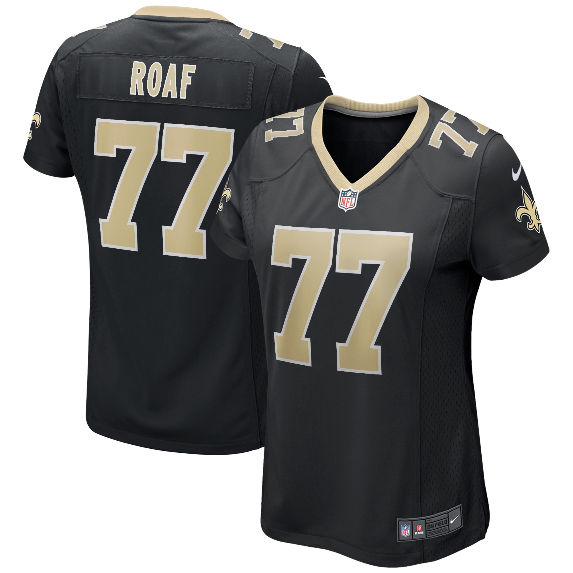 Willie Roaf New Orleans Saints Women's Game Retired Player Jersey – Black