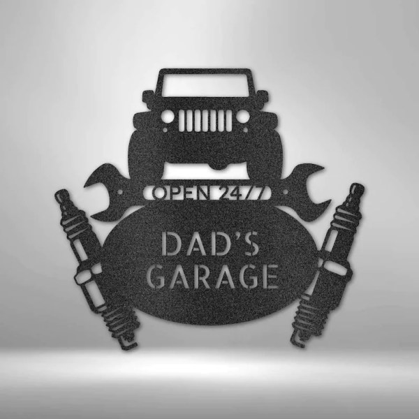 Mechanic Monogram, Steel Sign, Jeep Garage, Personalized Sign, Custom Sign, Workshop, Man Cave