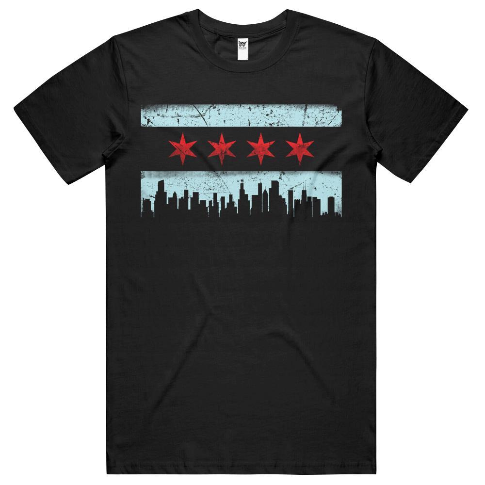 Chicago Flag Skyline T Shirts