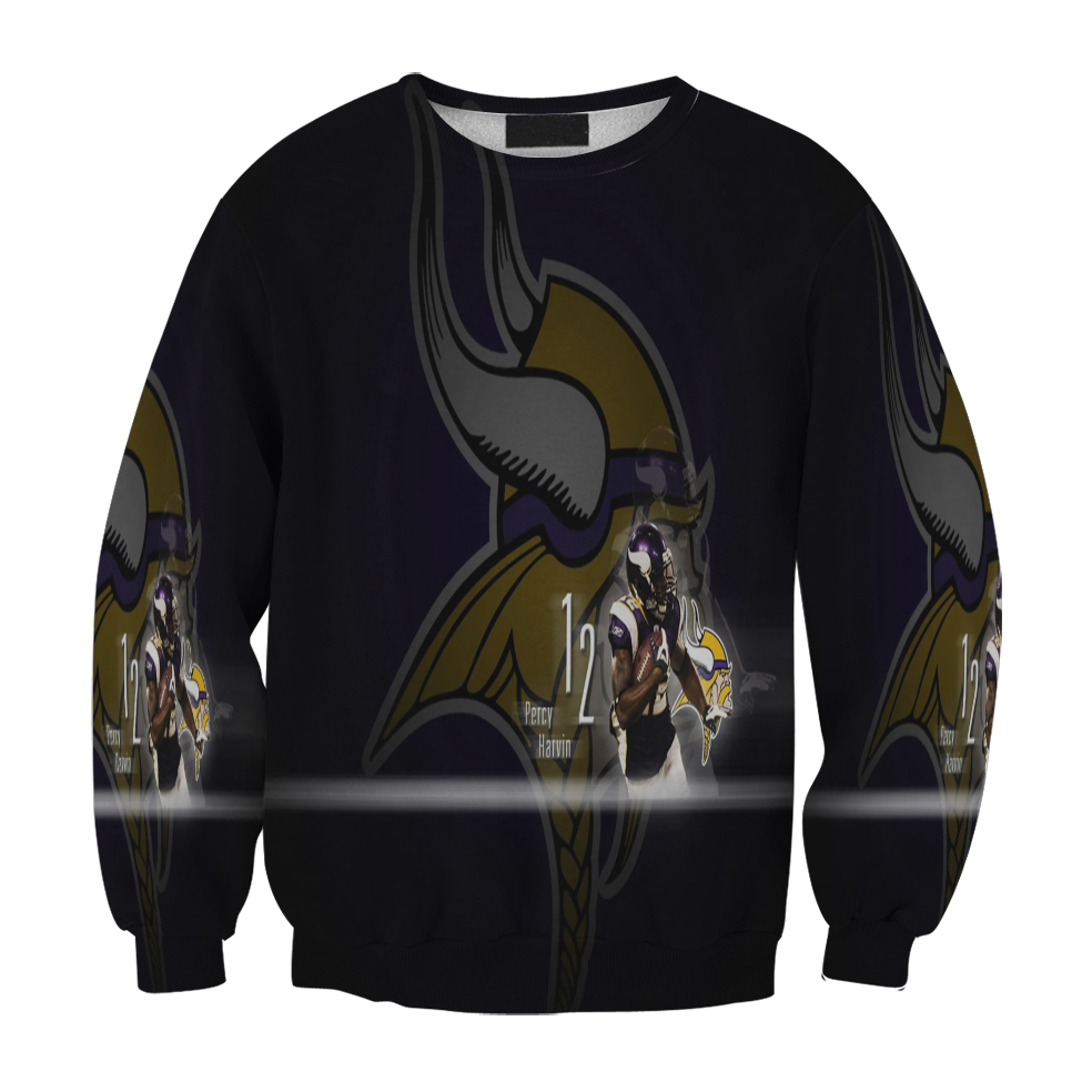 Minnesota Vikings Percy Harvin 12 Gift For Fan 3D Full Printing Sweatshirt