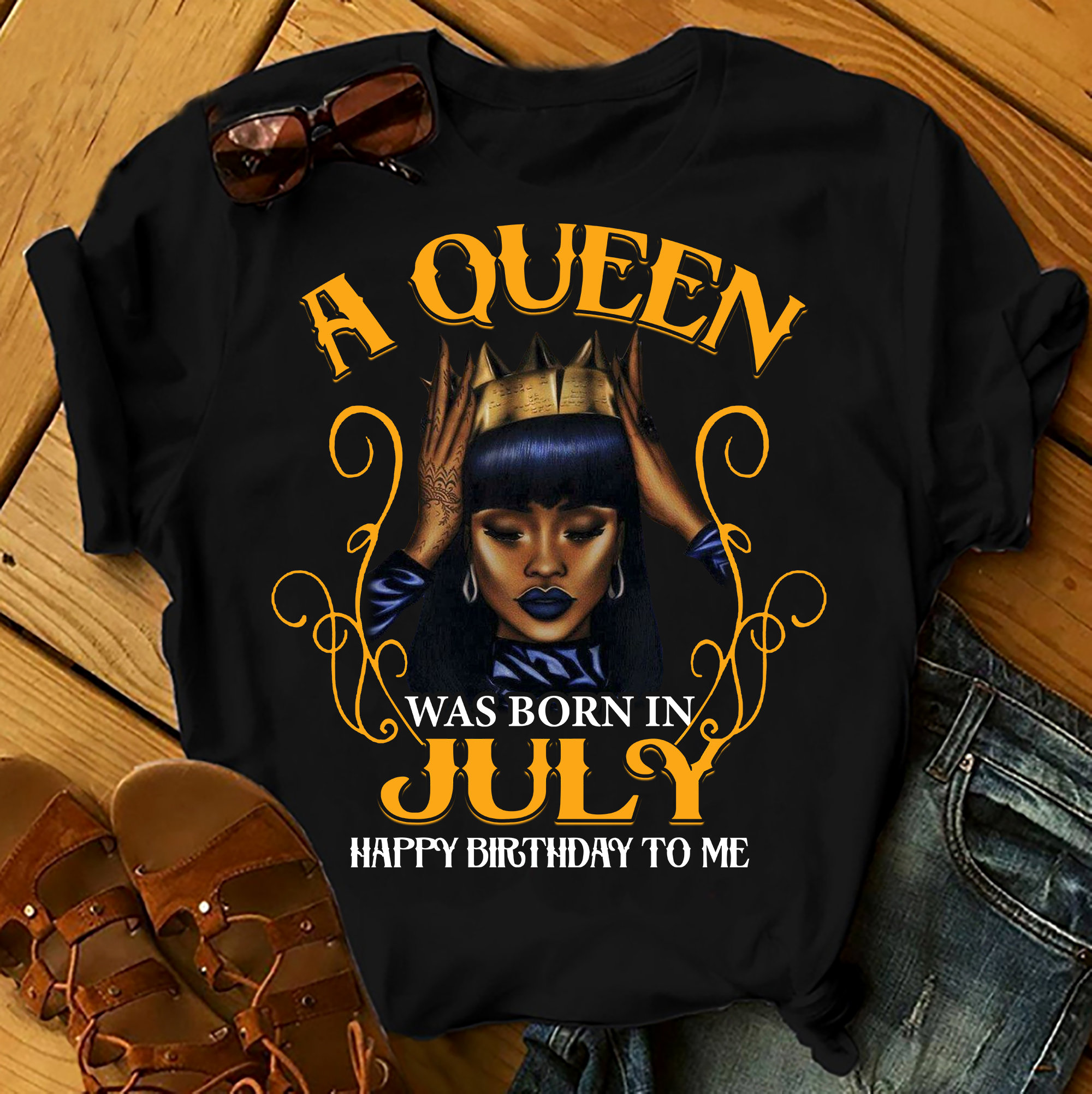 A Queen Was Born In July Shirts Women, Birthday T Shirts, Summer Tops, Beach T Shirts