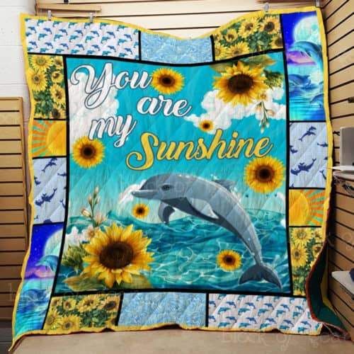 You Are My Sunshine, Dolphin 3D Quilt Blanket, Fleece Blanket