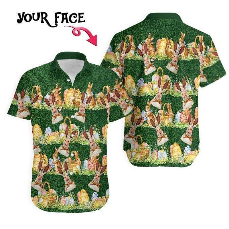 Beach Shirt Order Custom Hawaiian Aloha Shirts Easter Bunny With Your Photo 1803Dh