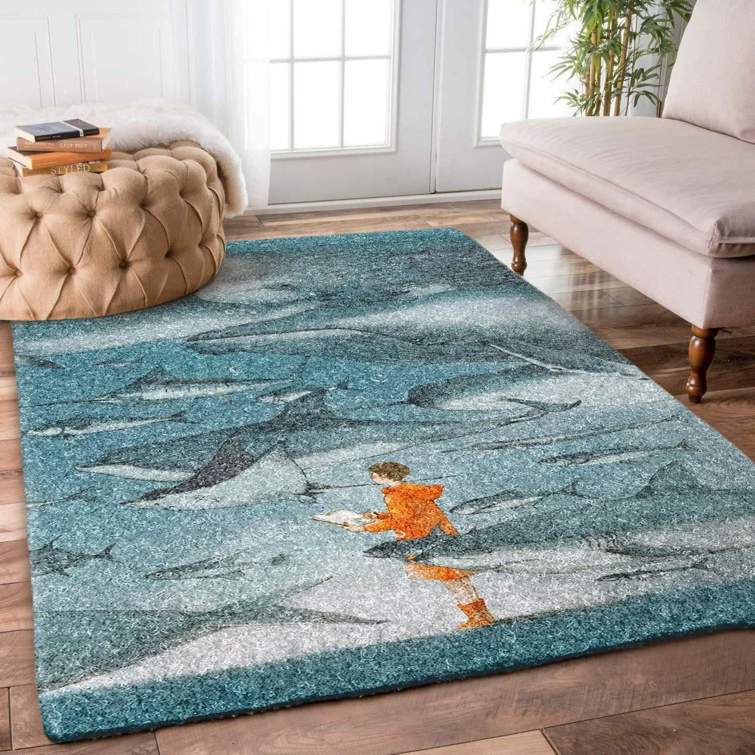 Fishes And The Boy Dn0710075R Rug Custom By Brunomarsrugs