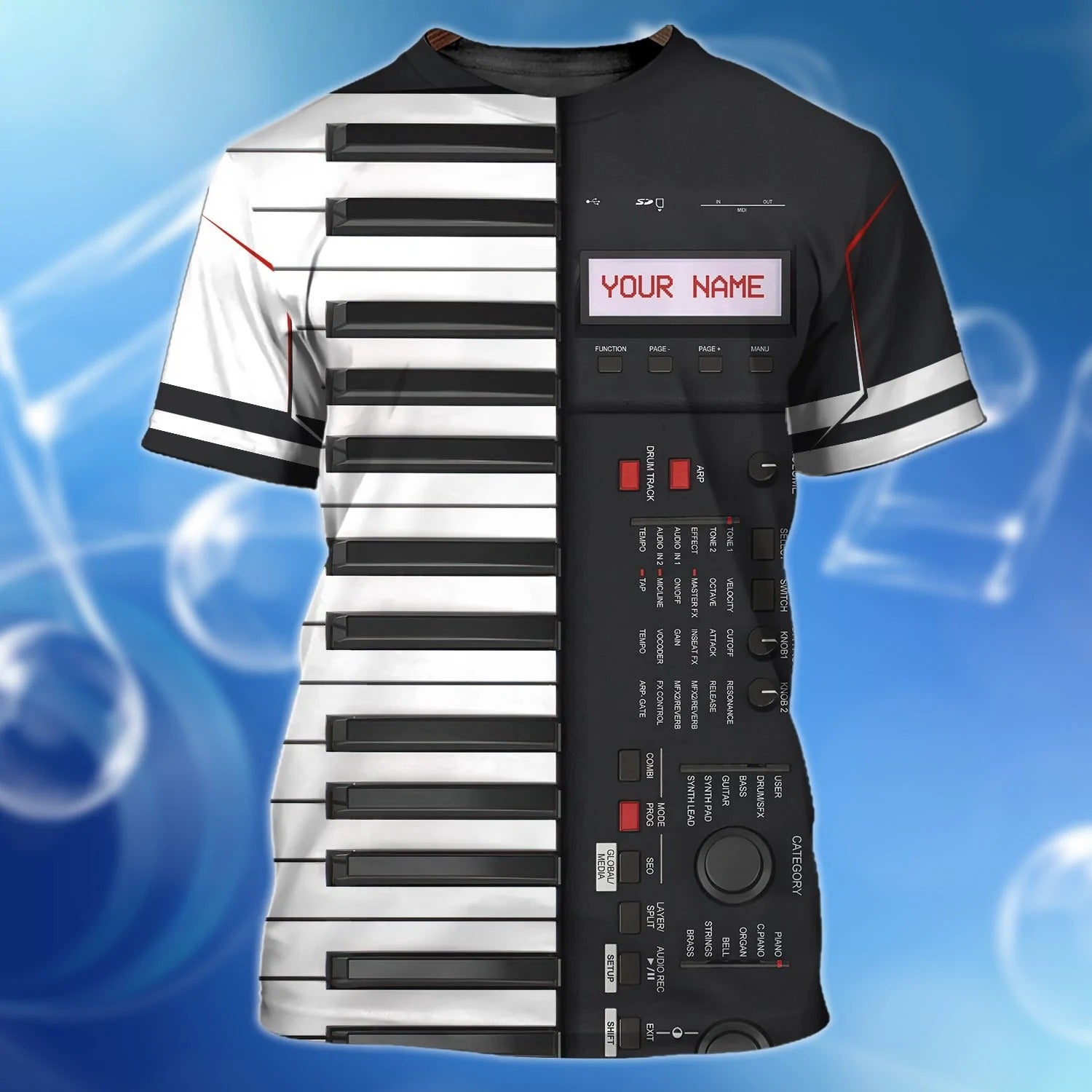 Custom Piano Shirt Men Women, 3D All Over Print Piano T Shirt, Piano Gift Musician Gifts