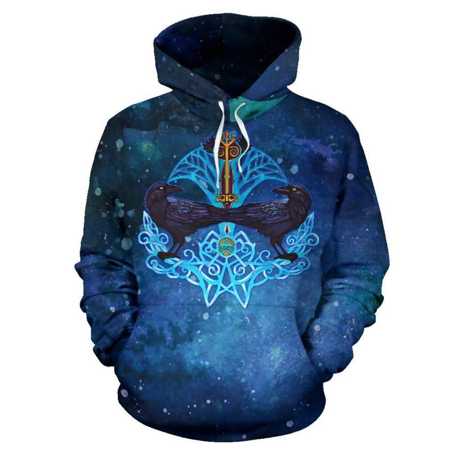 Viking Crow And Key Pullover Hoodie A7