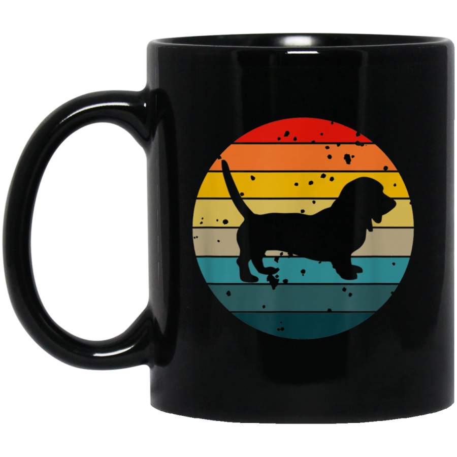 Doxie Dachshund Dog Silhouette Retro Vintage Sunset Mug