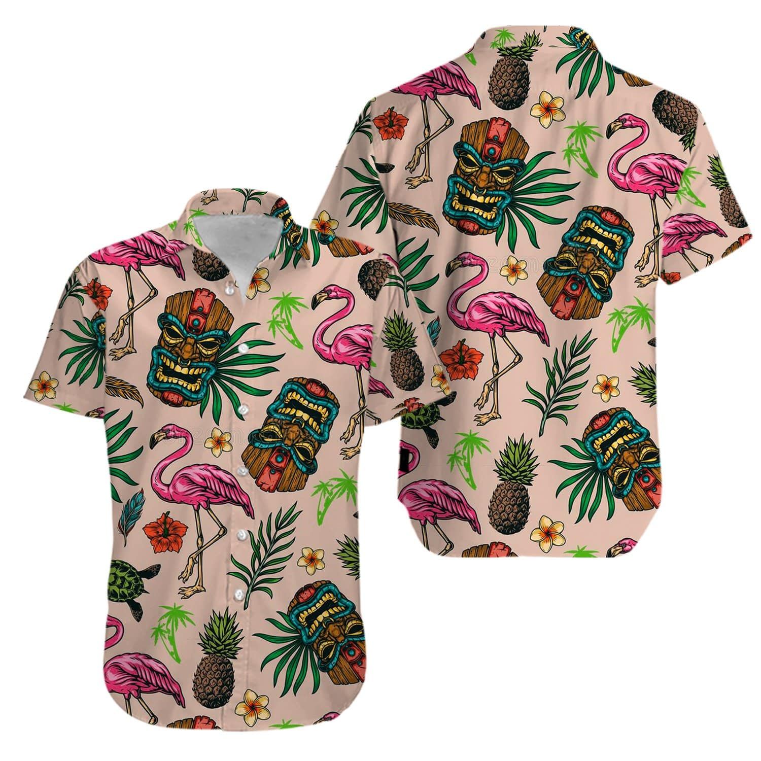 Felacia Tiki Tropical Flamingo Aloha Hawaiian Ha101276