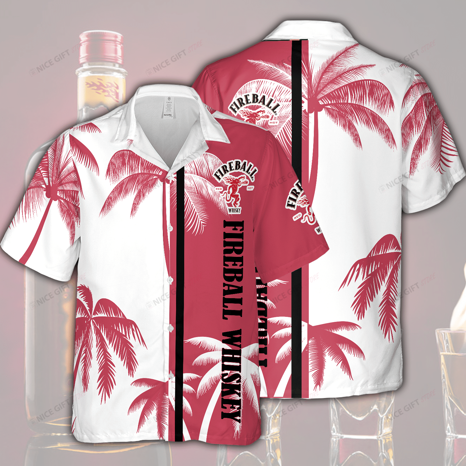Fireball Cinnamon Whisky Hawaiian Shirt 3Hs-R2K5