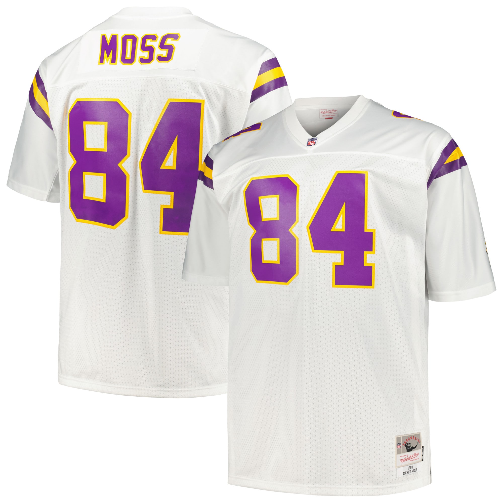 Randy Moss Minnesota Vikings Mitchell & Ness Big & Tall 1998 Legacy Retired Player Jersey – White