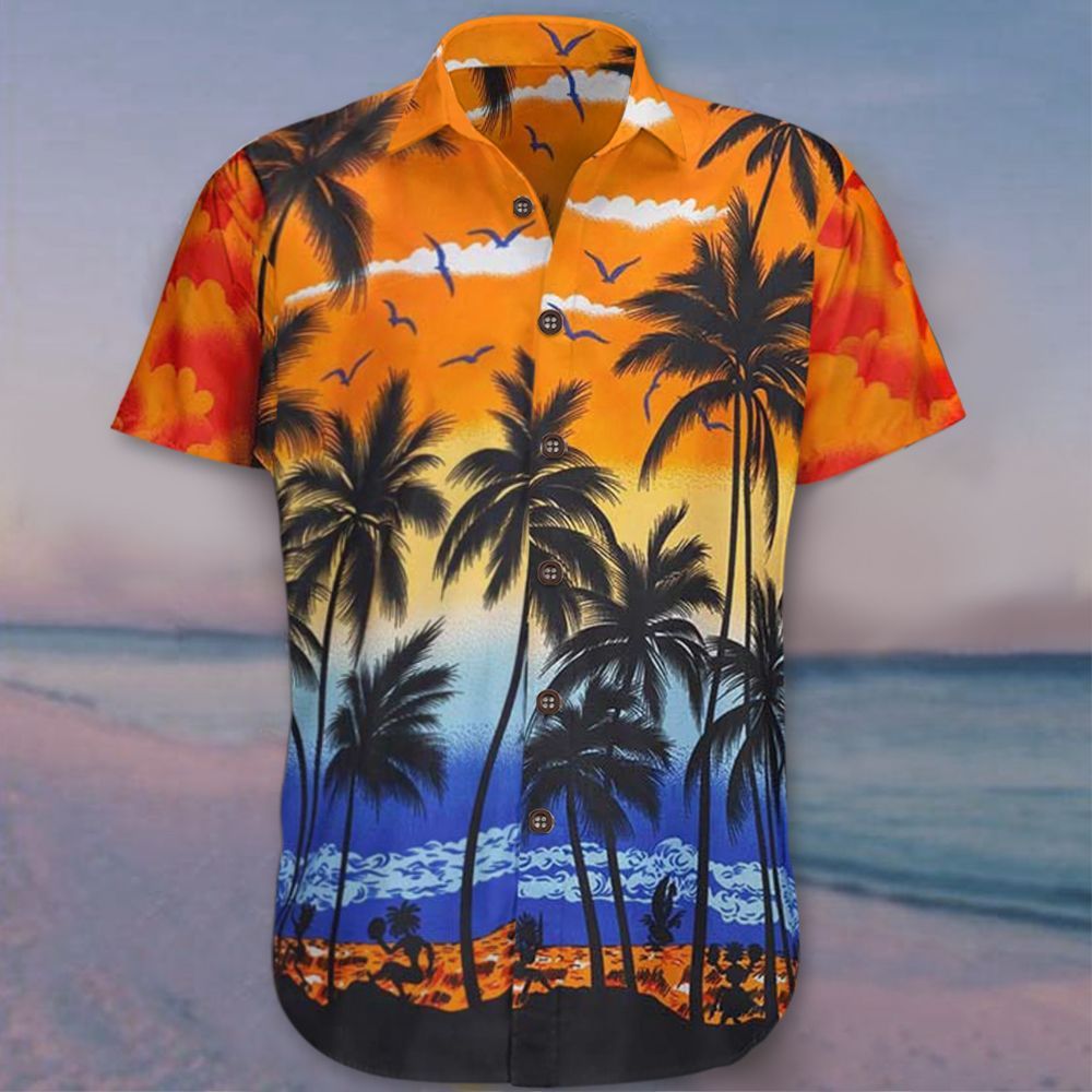 Orange Hawaii Shirt Cool Coconut Tropical Beach Wear For Men Gift Ha100591