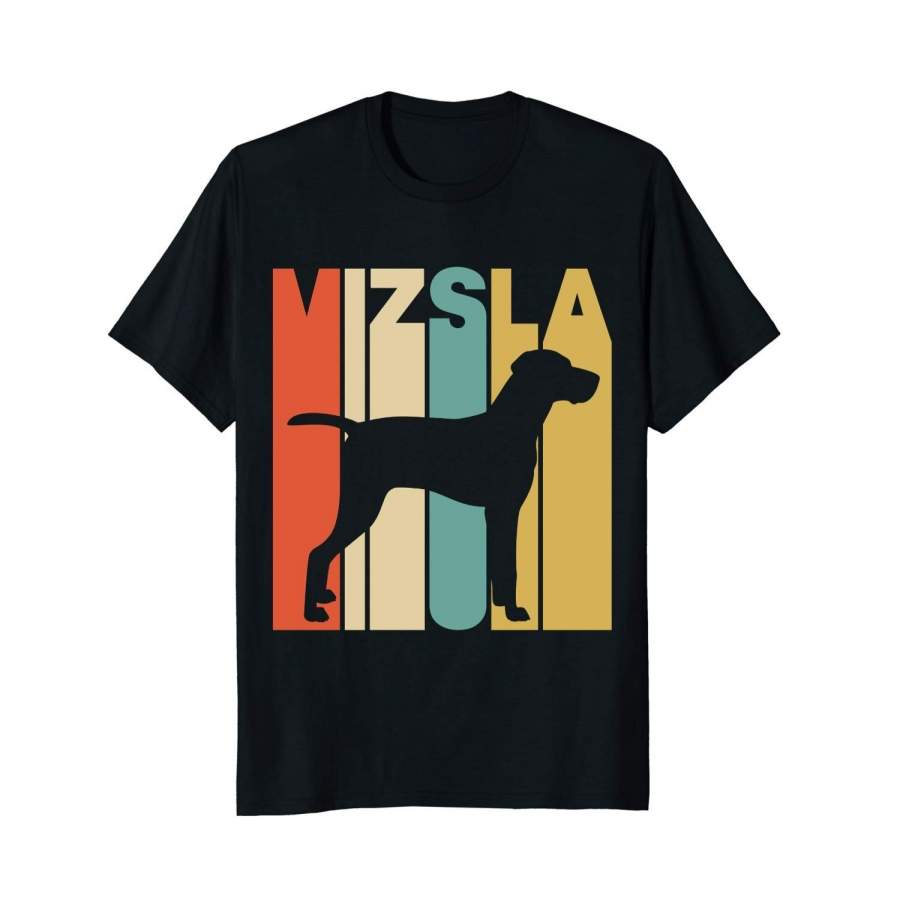 Vintage Style Vizsla Silhouette T-Shirt Men Short Sleeve T-Shirt Graphic T-Shirt