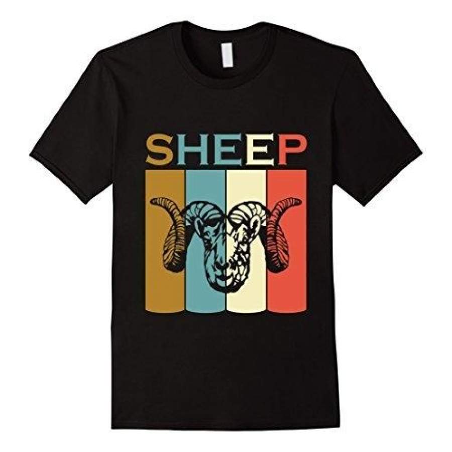 Men’S Short Sleeve Diy Vintage Style Sheep T-Shirt Funny Animal Lover Shirt