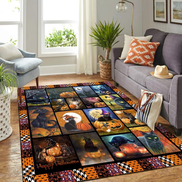 Quilt Cat Halloween Copy Mk Carpet Area Rug – Home Decor – Bedroom Living Room Décor