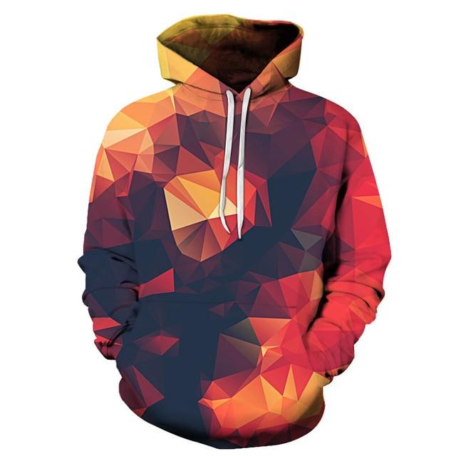 Fire Geometric Triangle Hoodie