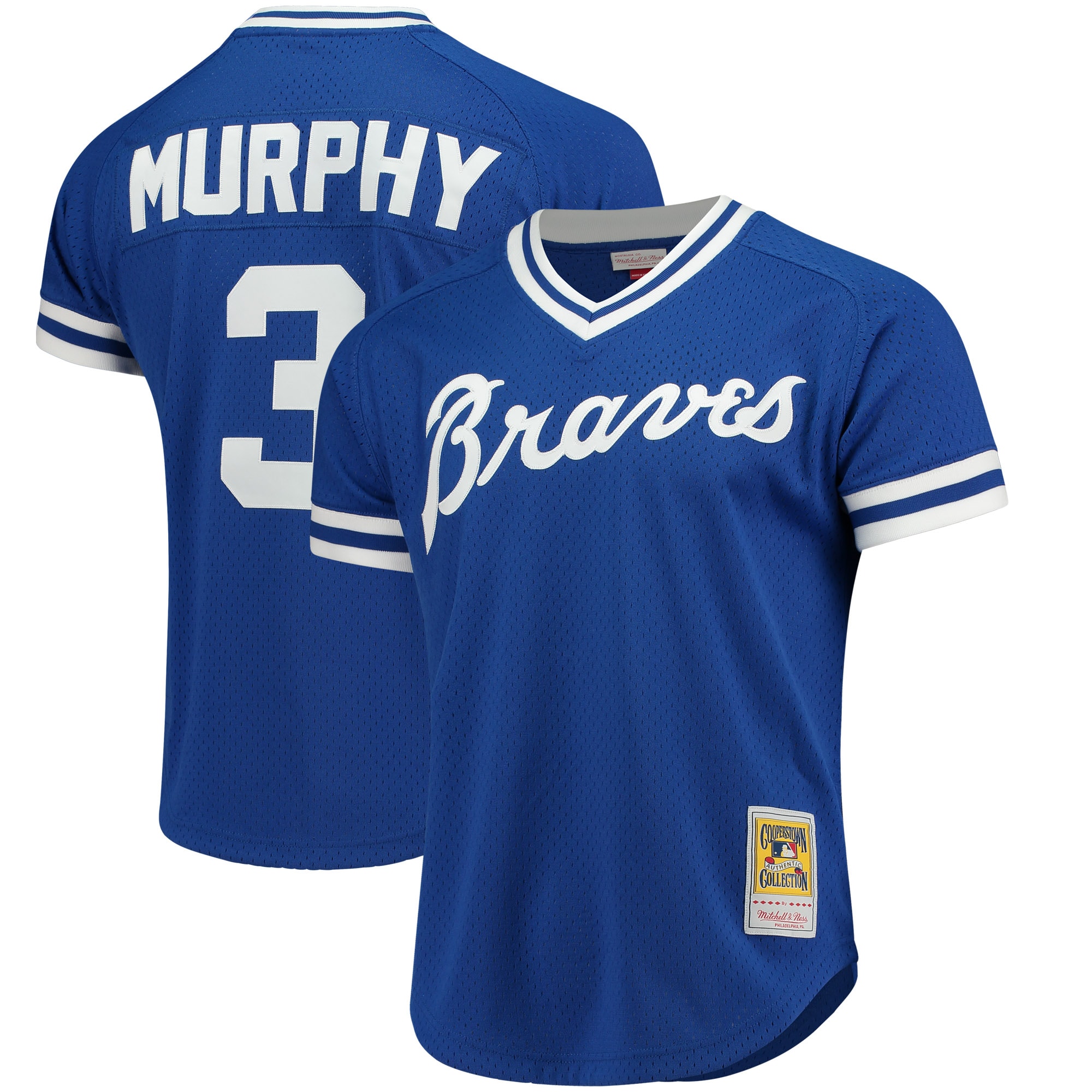 Men’s Atlanta Braves Dale Murphy Mitchell & Ness Royal Cooperstown Mesh Batting Practice Jersey