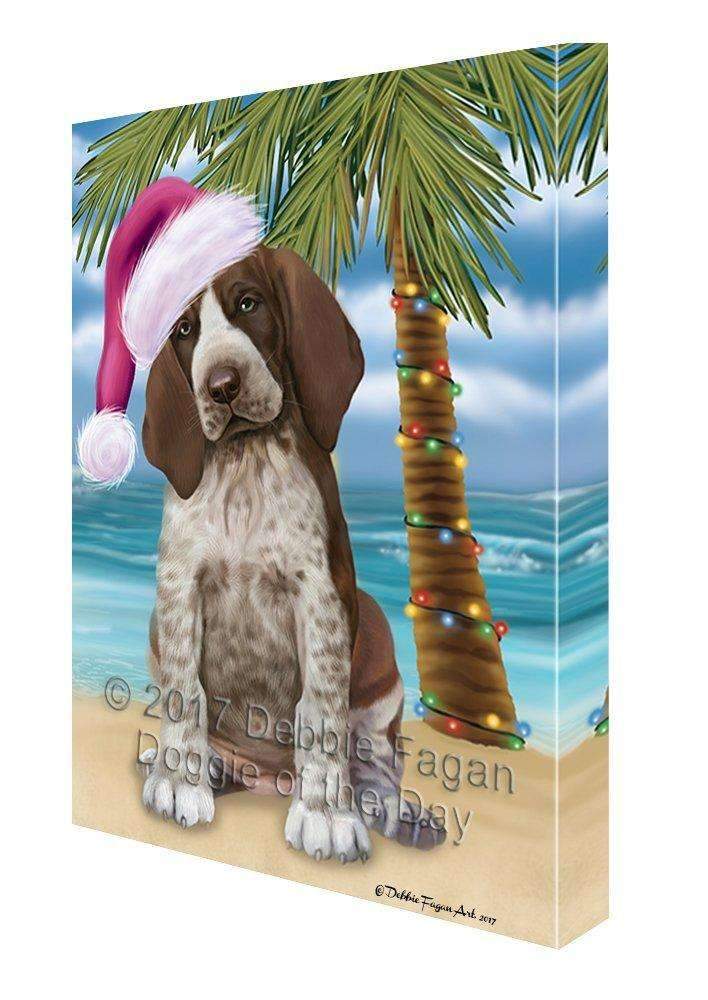 Christmas Happy Holidays Summer Time Braco Italiano Puppy Beach Print On Canvas Wall Art Cvs1458