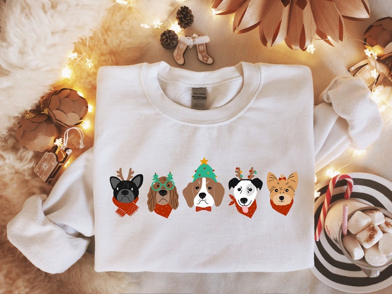 Dogs Christmas Sweatshirt 2D Crewneck Sweatshirt All Over Print Sweatshirt For Women Sweatshirt For Men Sws4800