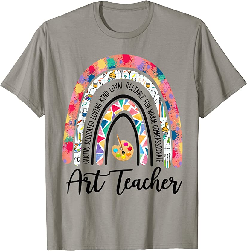 Art Teacher Rainbow Caring Dedicated Loving Vintage T-Shirt