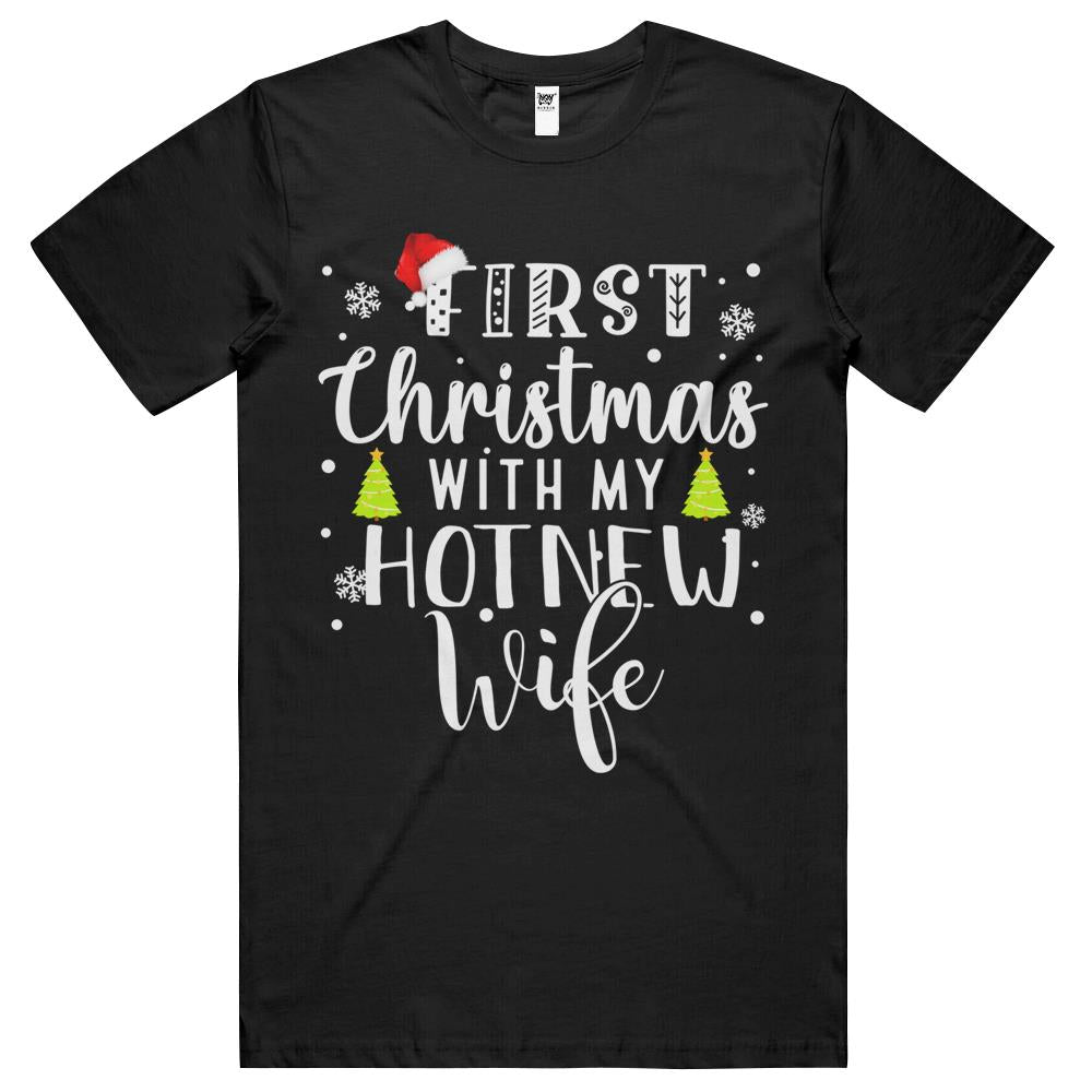 First Christmas With My Hot New Wife Christmas Couple T Shirts