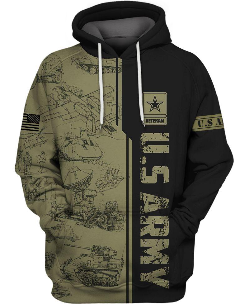 US Army 3D All Over Print | Hoodie | Unisex | Full Size | Adult | Colorful | HT4101