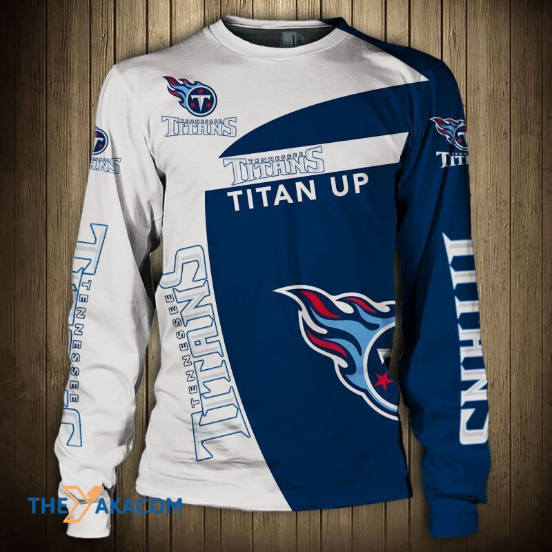 Tennessee Titans Two Tone Gift For Fan Nfl Sweatshirt Long Sleeve Crewneck Casual Pullover Top