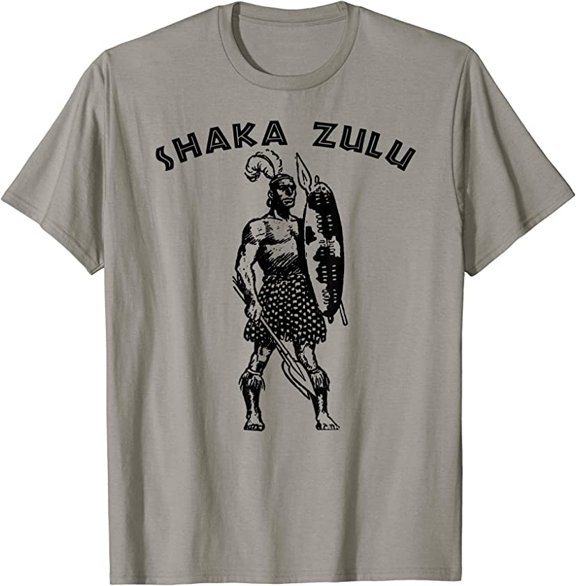 Shaka Zulu T-Shirt Art-Zulu Warrior Black Pride African King T-Shirt