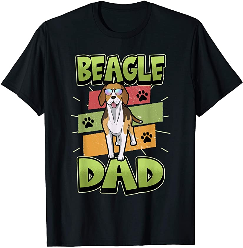 Mens Beagle Dad Dog Paw Lovers Father’s Day Men Puppy T-Shirt