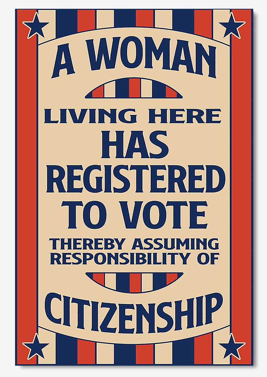 A Woman Living Here Has Registered To Vote Woman Right Wall Art For Women Home Decor Poster