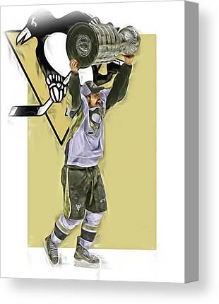 Sidney Crosby Pittsburgh Penguins Oil Art 2 Joe Hamilton Canvas Print