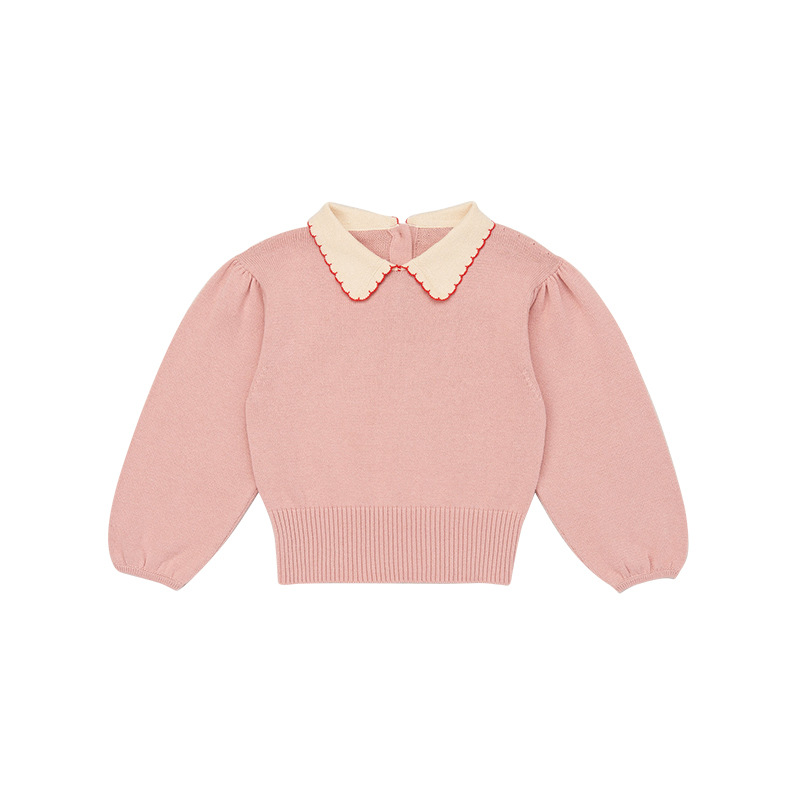 Children’s Sweater 2022 Autumn and Winter Vintage Pastoral Style Baby Girl’s Warm Long Sleeve Lapel Pullover Knitted Cardigan alx