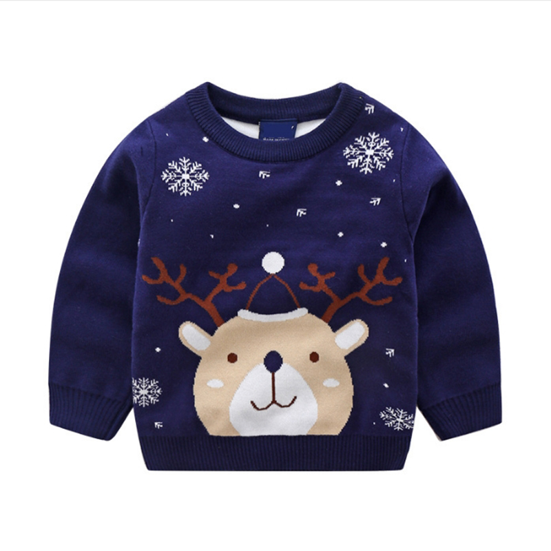 Baby Christmas Sweaters Winter Reindeer Knitted Newborn Boys Girls Vest Pullover Autumn Sleeveless Toddler Kids Knitwear Clothes alx