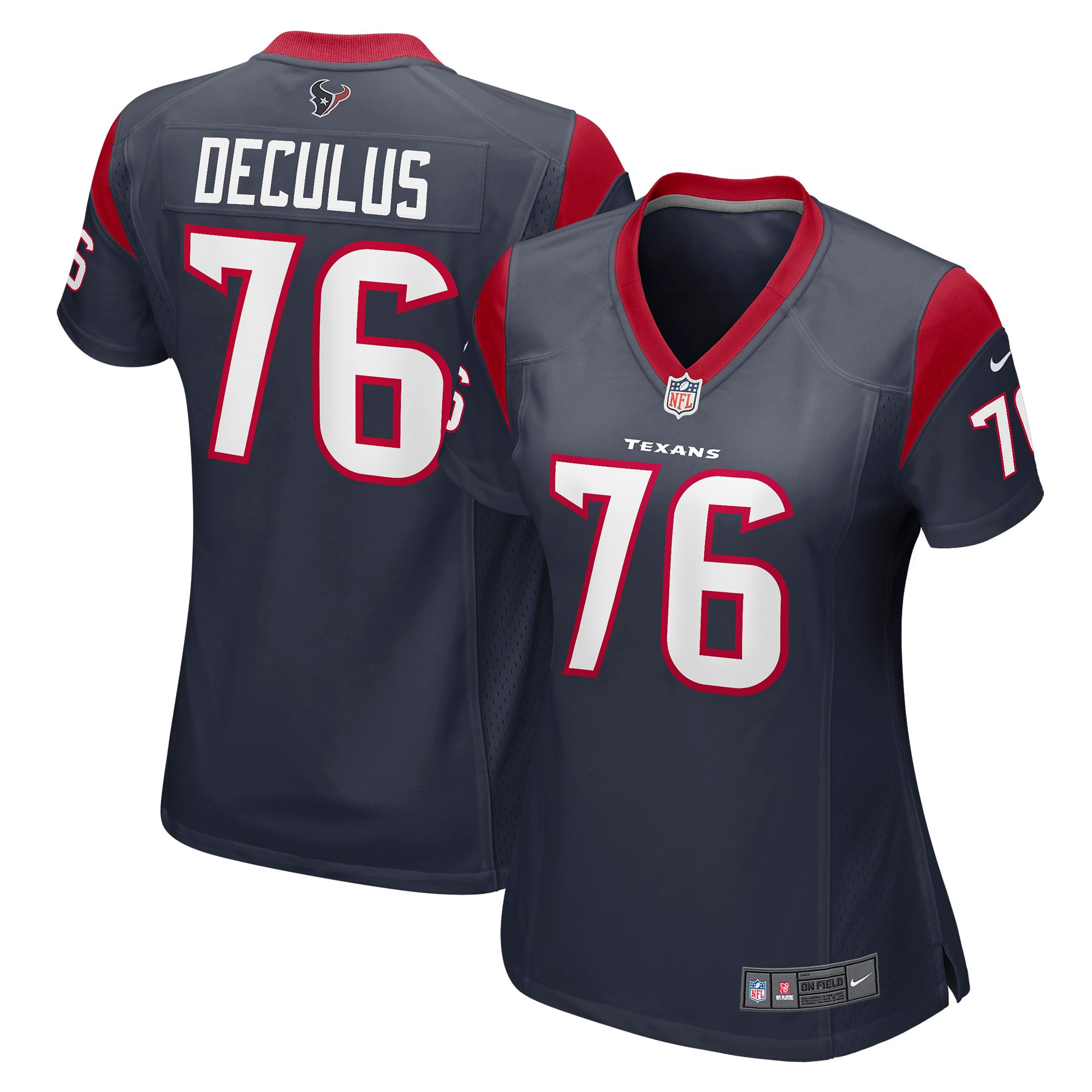 Austin Deculus Houston Texans Womens Game Player Jersey – Navy NFL