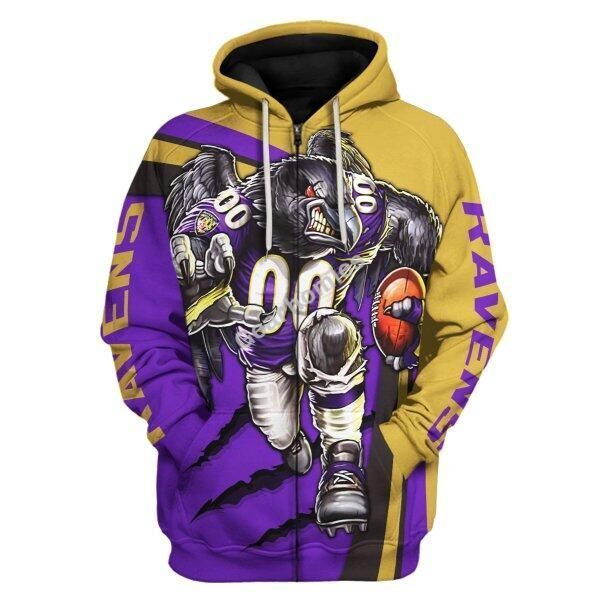 Gearhomies Personalized Unisex Tracksuit Hoodies Baltimore Ravens Football Team 3D Apparel