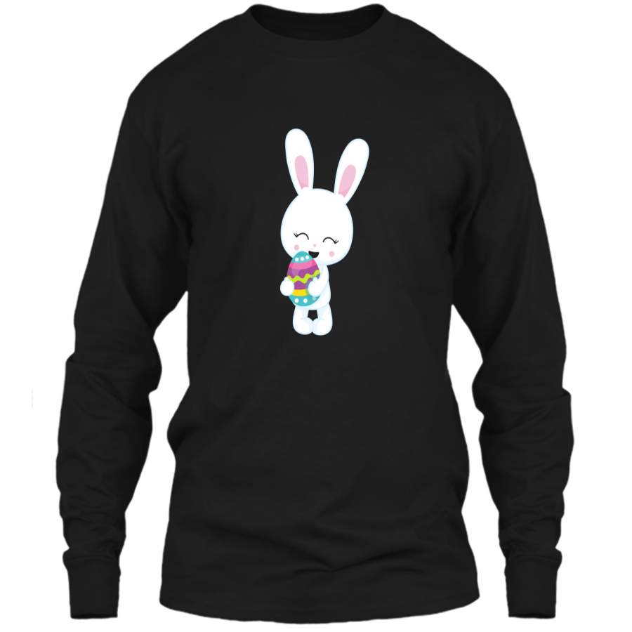 Cute Easter Bunny Graphic T-Shirt LS Ultra Cotton Tshirt