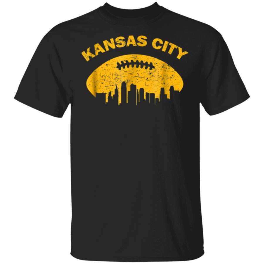 Vintage Kansas City Retro Football Graphic TShirt Skyline