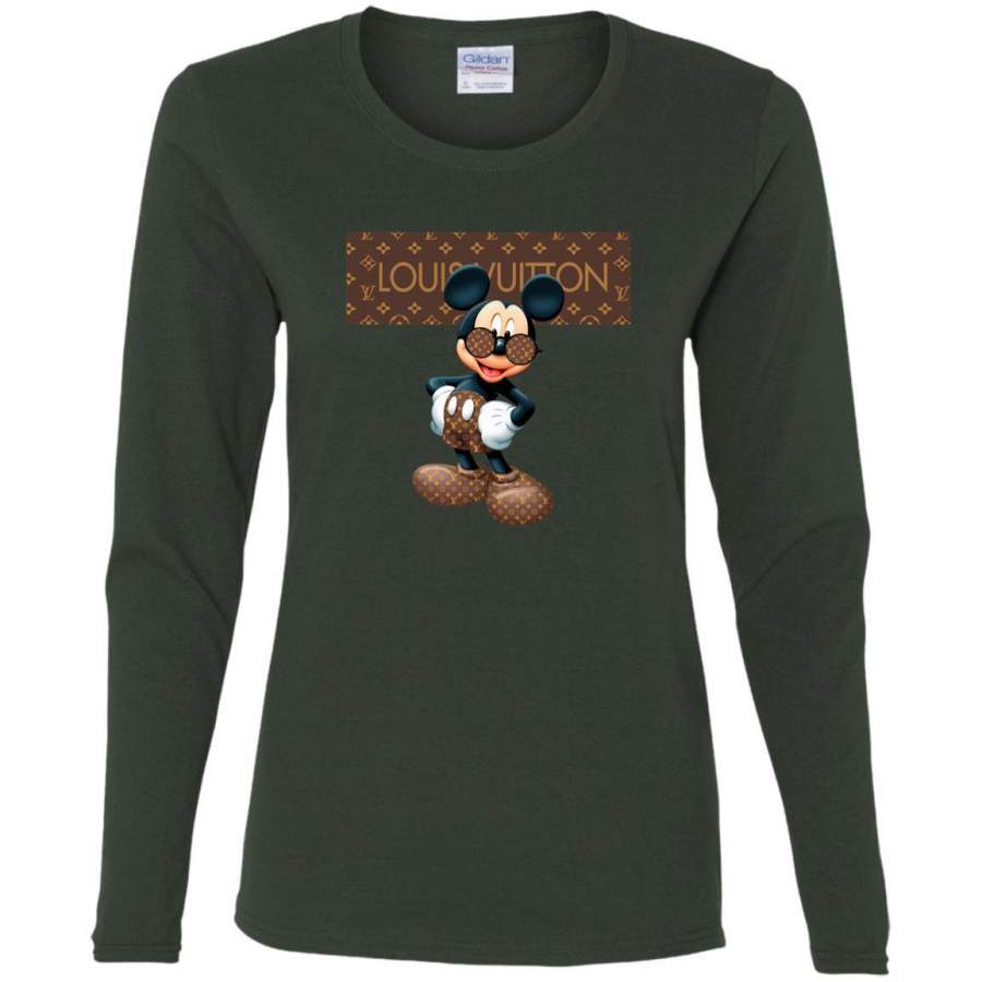 Best Louis Vuitton Mickey Mouse Shirt Women Long Sleeve Shirt – Clothesy shop T-Shirt Store